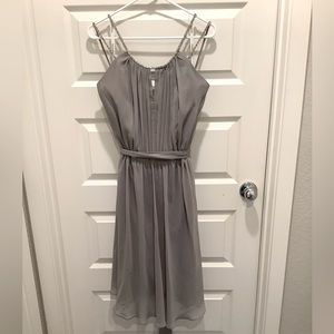 Women’s David Bridal Sleeveless Chiffon Dress Wi5 Beaded Straps, Size 16